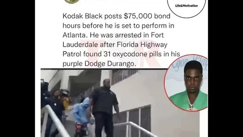 Kodak Black Posts $75,000 Bond 😱 After Arrest In Florida For Oxycodone Pills