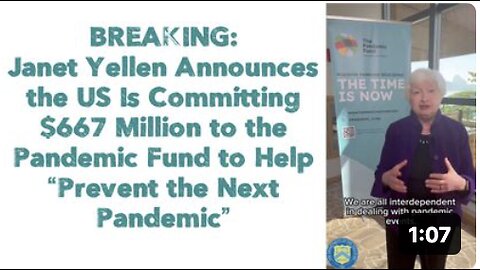 BREAKING: US Is Committing $667 Million to the Pandemic Fund to Help “Prevent the Next Pandemic”