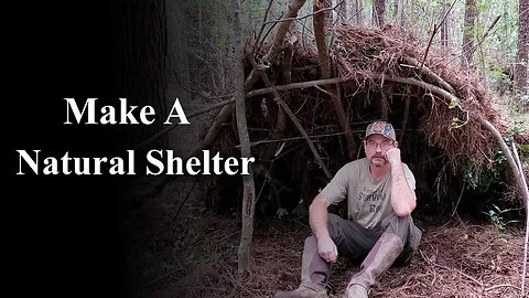 Making shelter from sticks and leaves