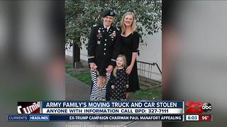 Military family's moving truck stolen