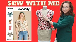Sewing Simplicity 9606 Low Cut Loopy Button Top with trim in Rose Fabric