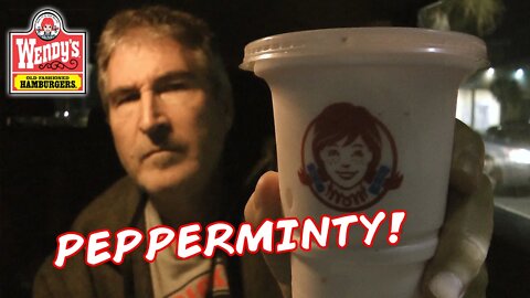 NERD AT NIGHT! Wendys Peppermint Frosty Review 🍬🎄😮