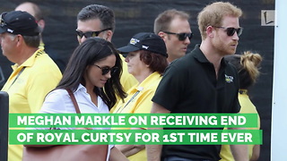 Meghan Markle on Receiving End of Royal Curtsy for 1st Time Ever