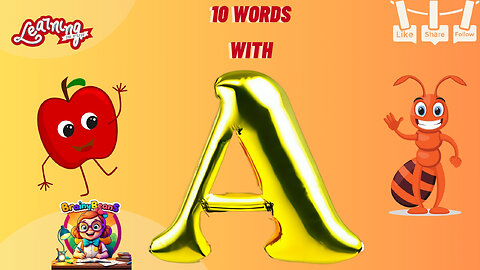 Learn 20 Words with Letter A | ABC | Nursery Rhymes | Reading for Kids