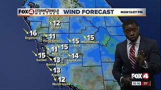 Cooler & drier air moving into SWFL tonight