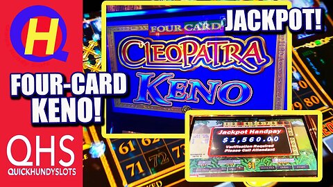 Caveman KENO JACKPOT! Plus Four-Card Cleopatra KENO from Las Vegas! #KENONATION