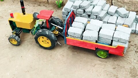 diy mini tractor trolley loading new technology | science project | @MiniCreativehd