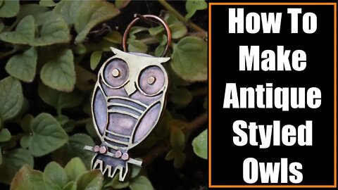How to make antique styled copper and brass owl necklaces