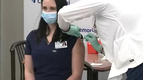 Nurse Passes Out after COVID Pfizer BioNTech Vaccine
