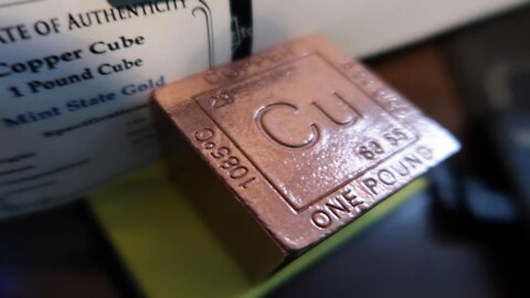 1 Pound Copper Cube Paperweight with Certificate of Authenticity .999 PURE COPPER