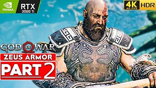 GOD OF WAR PC Gameplay Walkthrough Part 2 ZEUS ARMOR [4K 60FPS HDR] - No Commentary