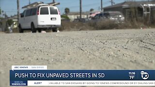 Push to fix unpaved streets in San Diego