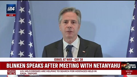 Blinken speask after meeting Netanyahu amid Israel-Hamas war