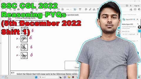 SSC CGL PYQ Reasoning Tier 1 2022 (5th December Shift 1) | MEWS #ssc #pyq #reasoning