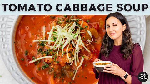 EASY and HEALTHY Vegan Tomato Cabbage Soup