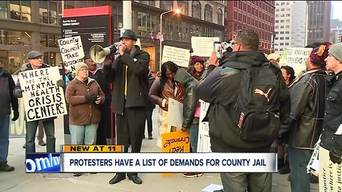 Group protests Cuyahoga County Jail conditions outside county building