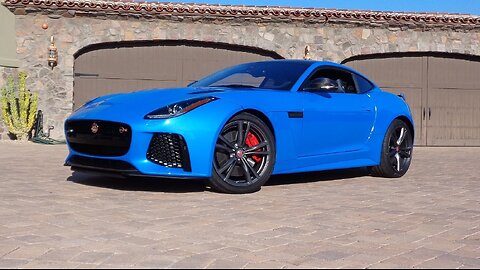 2017 Jaguar F Type SVR Coupe in Ultra Blue & Engine Sound & Ride on My Car Story with Lou Costabile