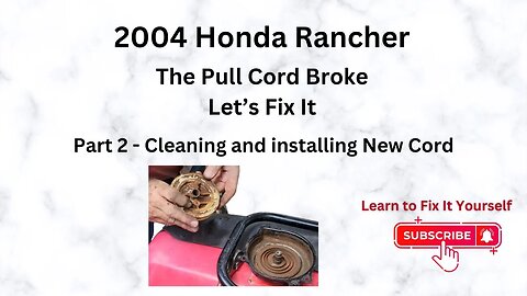 How To Replace Pull Cord on 2004 Honda Rancher Part 2