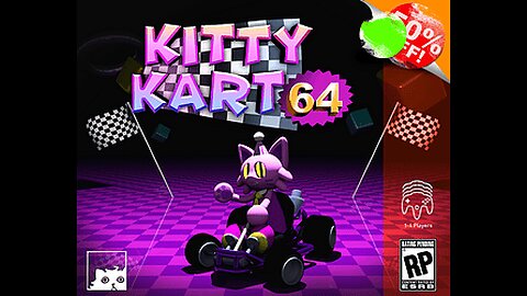 kitty kat 64! a kat races around on her kart on a normal kart track!