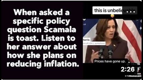 When asked a specific policy question Scamala is toast.