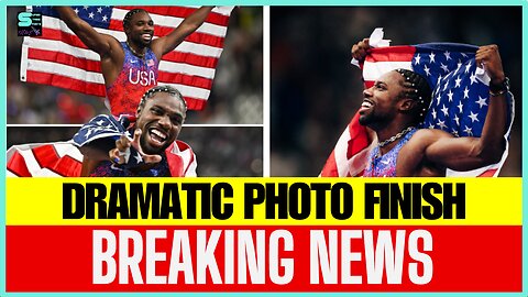 NOAH LYLES WINS 100-METER FINAL BY .005 SECONDS #Olympics #Paris2024 #ParisOlympics