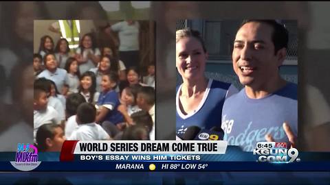 Boy wins World Series tickets via essay