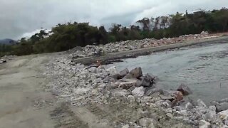 Rio Juqueriquerê Começo das Obras dos Molhes
