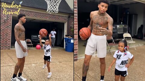 NLE Choppa & Mariah's Daughter Clover Shows Off Her Basketball Skills During Daddy Duty! 🏀