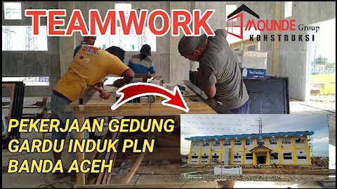 Cooperation of compact Aluminum workers for the construction of partitions for the PLN Banda Aceh