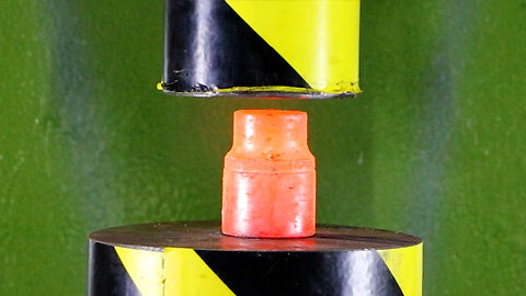 Crushing Red Hot Socket With Hydraulic Press