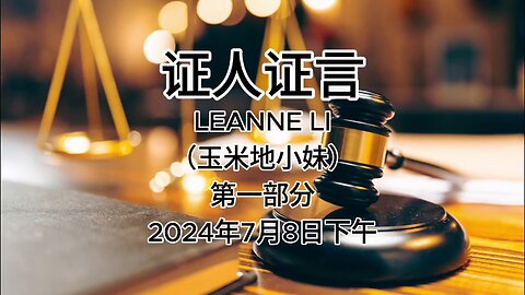 证人证言 EP74｜辩方第8位证人Leanne Li（玉米地小妹），GFashion的CEO｜第一部分｜AI音频笔录中文朗读