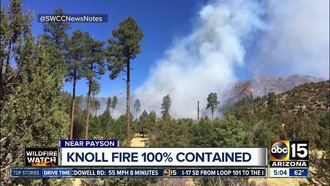 Knoll wildfire near Payson now fully contained
