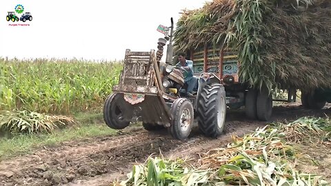 Tractor Stunt Video Ford 4600 1979 Model Pulling 8 Wheeler Trailer