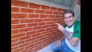 Brick effect made with cement glue