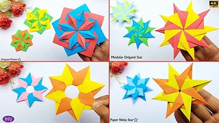 4 Easy Paper Ninja Star | How to Make Paper Ninja Star | Origami Ninja Star | Easy Paper Crafts