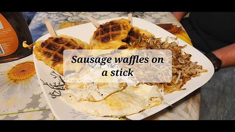 Sausage waffles in a stick #breakfast #waffles