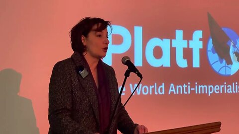 Nina Kosta introduces the World Anti-Imperialist Platform in London 4th May 2023