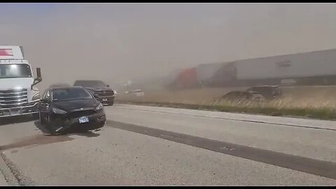 Dust storm causes massive pileup along I-55 south of Springfield, Illinois...