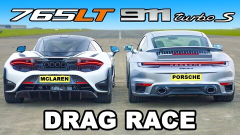 McLaren 765LT v Porsche 911 Turbo S: DRAG RACE