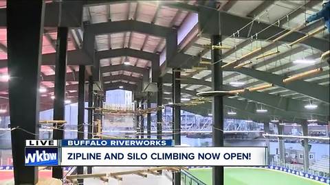 Brand new 2-level ropes course at Buffalo Riverworks