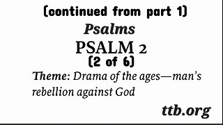 Psalm Chapter 2 (Bible Study) (2 of 6)