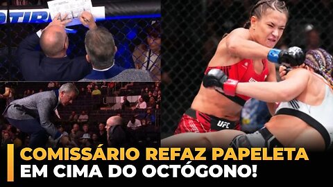 MOMENTO BIZARRO - COMISSÁRIO INVADE OCTÓGONO E REFAZ PLACAR NO UFC 281!