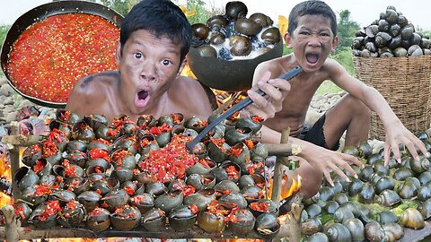 Cooking 🐌 snail's and coconut 🥥 water 💦 jungle survival wild life