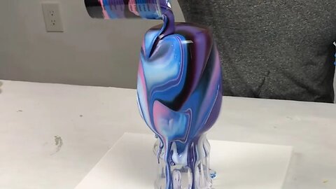 STUNNING Acrylic Pour on a Vase with Galactic Colors