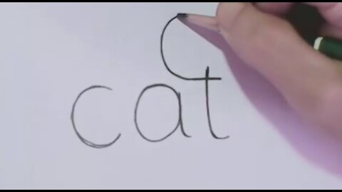 Very simple! How to turn Words Cat Into a Cartoon Cat.learning step by step for kids