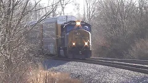 CSX M217 Autorack Train from Creston, Ohio December 15, 2023