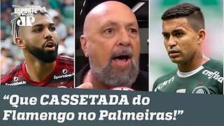 "Que CASSETADA do Flamengo! O Palmeiras é MEDONHO!", dispara narrador