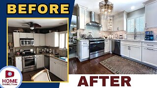 Kitchen Renovation Before & After: White Kitchen Goes with Beautiful Bisque Cabinetry