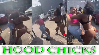 Hood Chick Take Her Pants Off to Fight in Bra & Panties