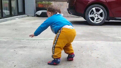 Baby Walking for the first time and Falling down